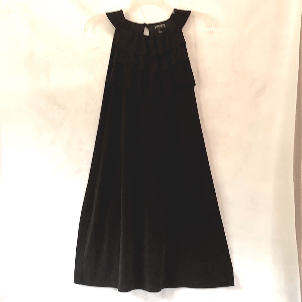 Enfocus Studio Little Black Dress Ruffled Sleeveless Cocktail Party Dress SZ M